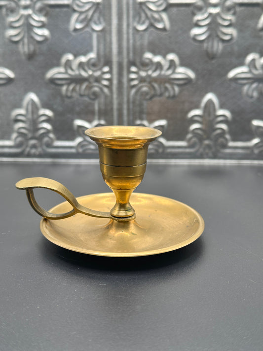 Short Brass Candle Holder